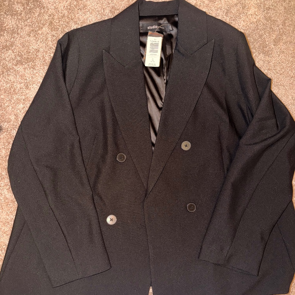NWT Torrid Studio Twill Relaxed Menswear Blazer - Size 1X